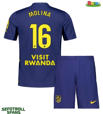Atletico Madrid Nahuel Molina #16 Bortaställ Barn 2025-26 Kortärmad (+ Korta byxor)